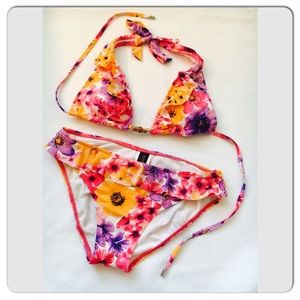 LAUNDRY BY SHELLI SEGAL BIKINI SZ SMALL FLORAL